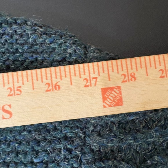 VTG 80s LL Bean Handknit Cable Knit Fisherman Sweater Mens Large Wool Dark Green - Picture 11 of 12